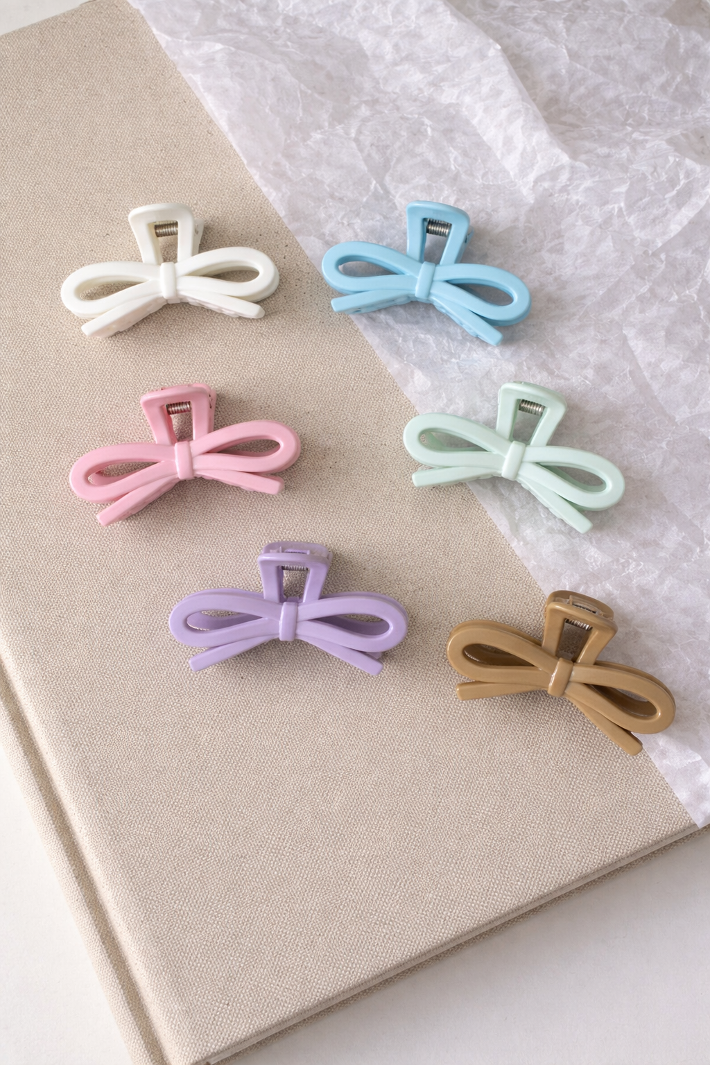 Bow Pastel Hair Claw Clip Medium