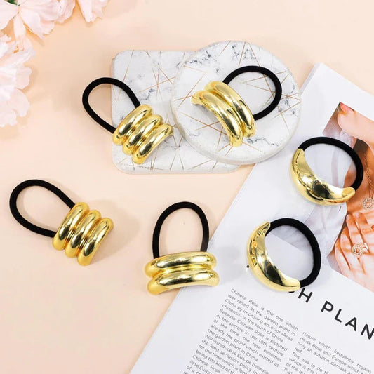 Pony metal hair cuff rubber bands
