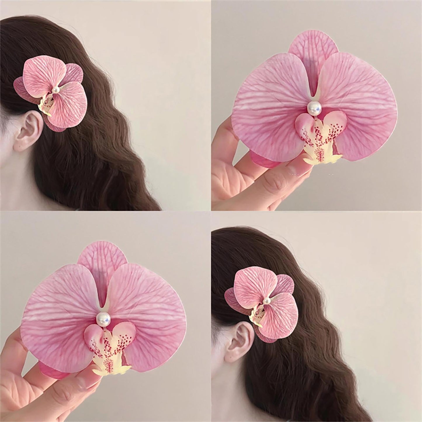Orchid hawaii flower hair pink