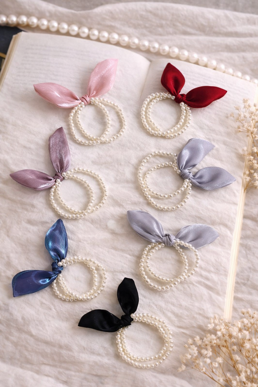 Bunny Pearl Hair Scrunchie