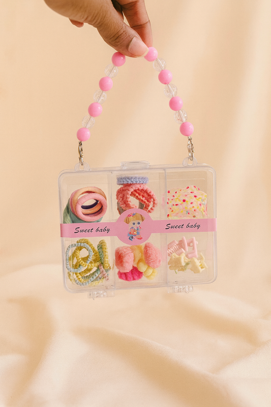 Kids handbag style hair accessories box set