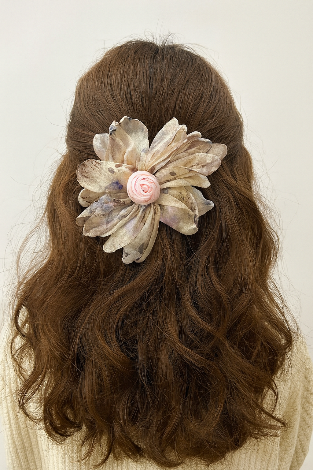 printed daisy flower korean hair pin