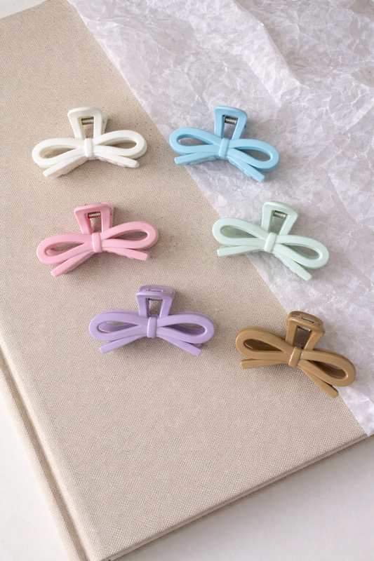 Bow Pastel Hair Claw Clip Medium