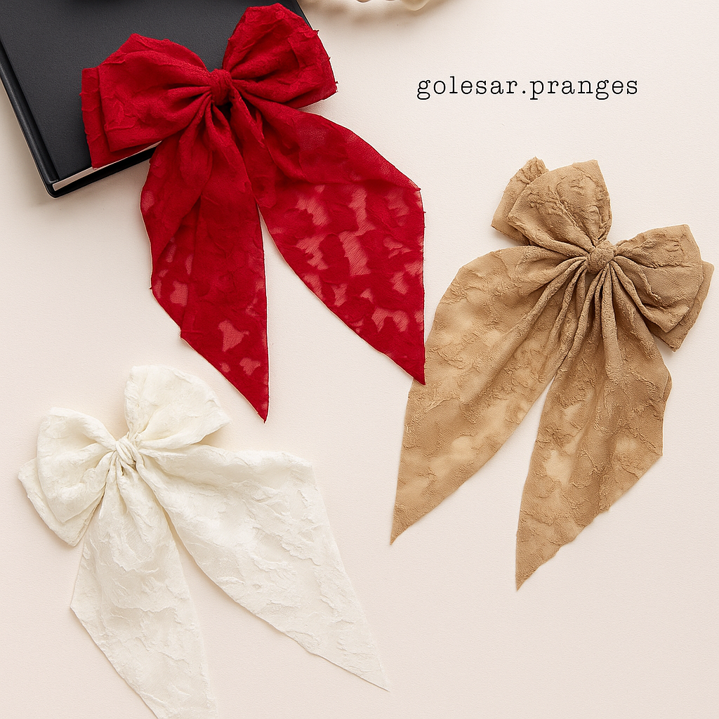 Texture pigtail Bow Korean Hair Pin