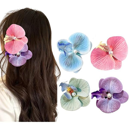 Orchid hawaii flower hair pink