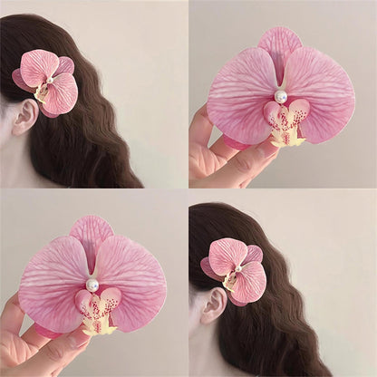 Orchid hawaii flower hair pink