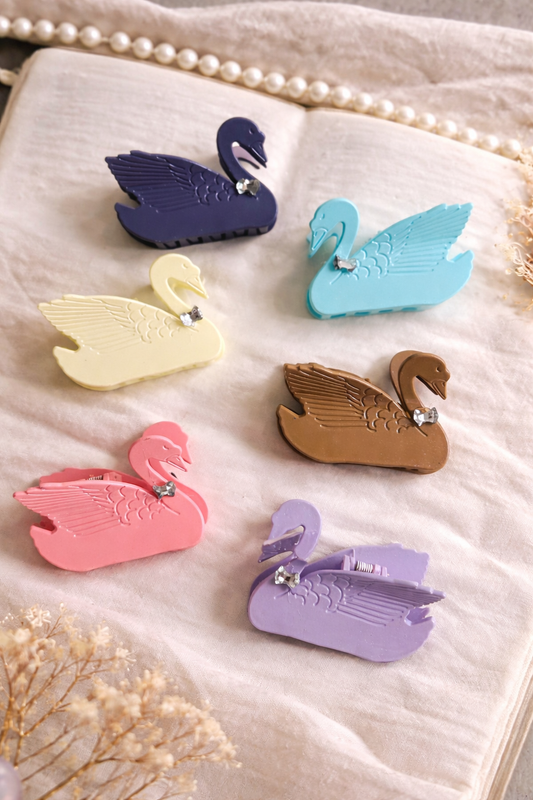 Swan Holo Hair Claw Clip