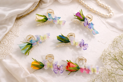 Butterfly Rose Korean Hair Claw Clip