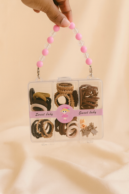 Kids handbag style hair accessories box set
