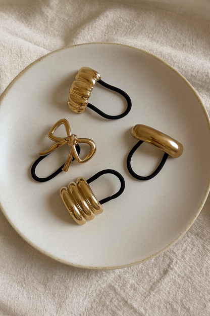 Pony metal hair cuff rubber bands