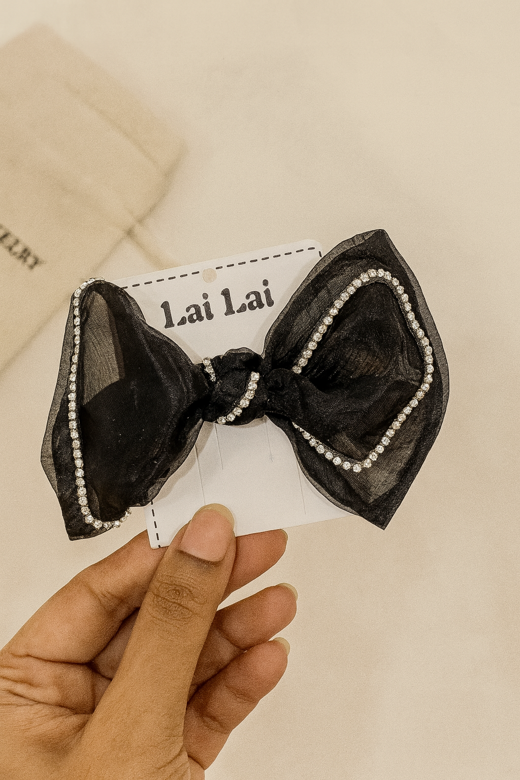 Shimmer bow stone scrunchies