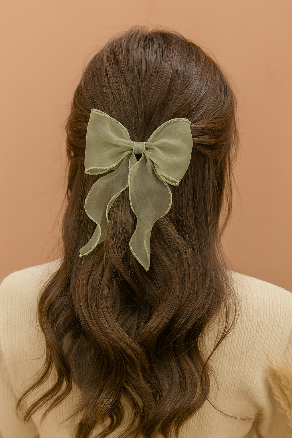 organza pastel bow hair pin