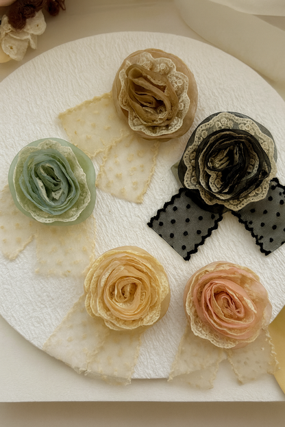 Korean bow flower hair pin