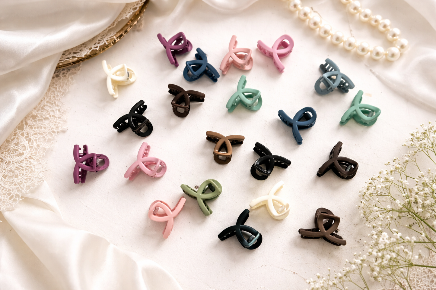 Mini matte  korean hair claw clips