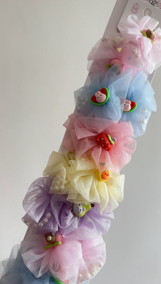 Kids glitter hair rubber band pair