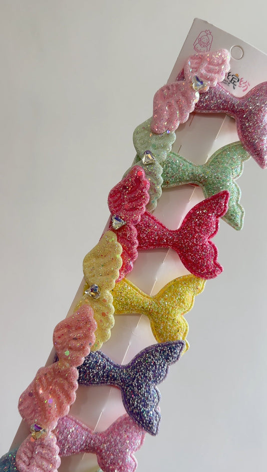 Kids glitter hair pins single piece