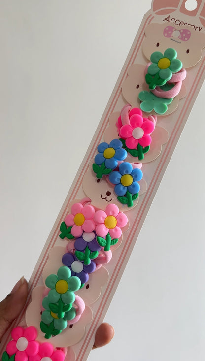 Kids glitter hair rubber band pair